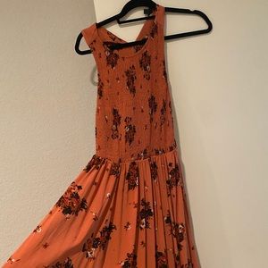 Orange flowered dress